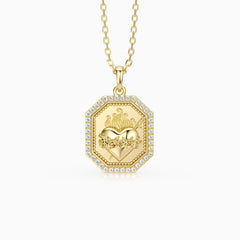 Sacred Rose Heart Medallion Necklace