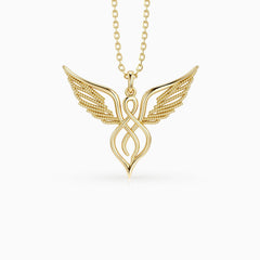 Braided Cord Angel Wing Necklace