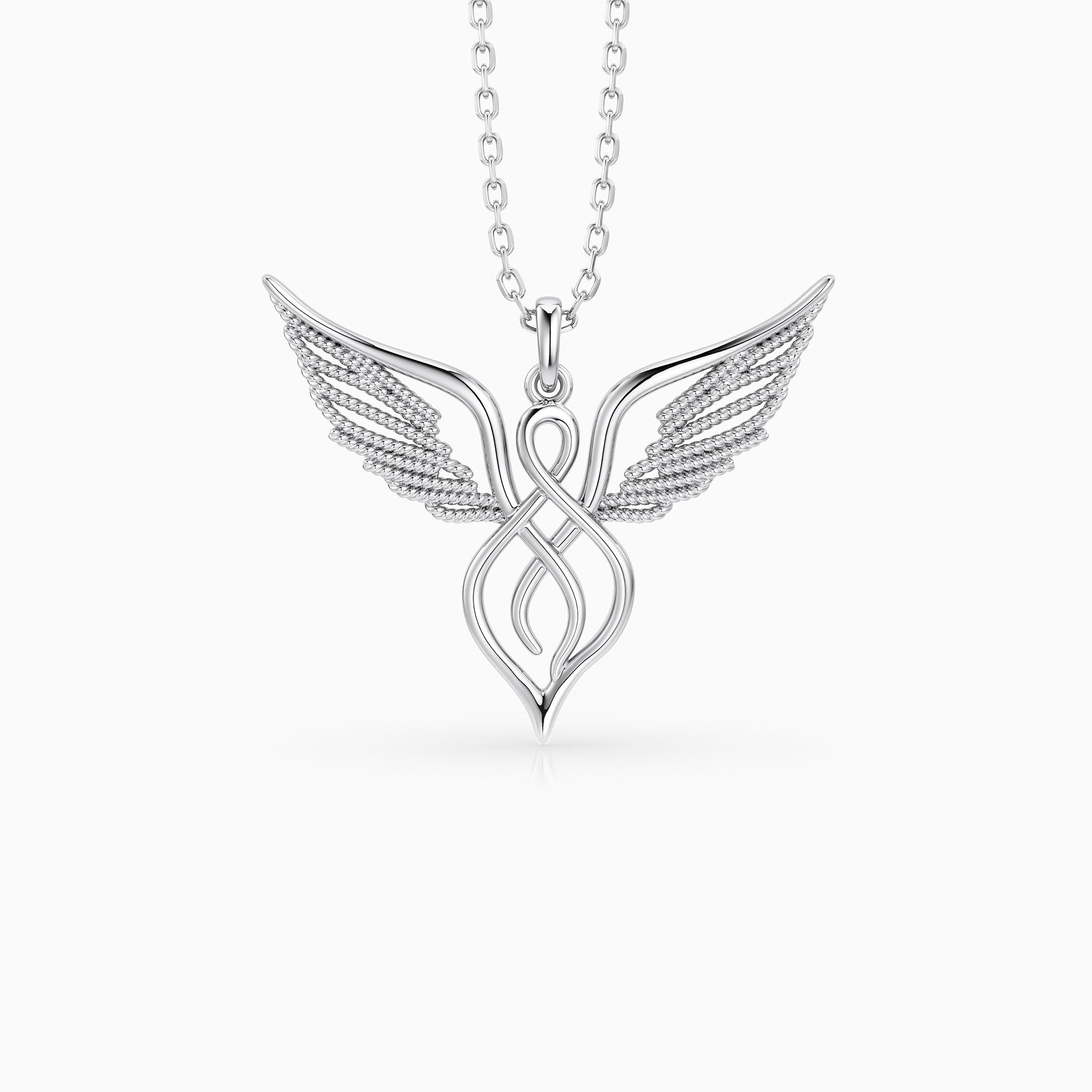 Braided Cord Angel Wing Necklace