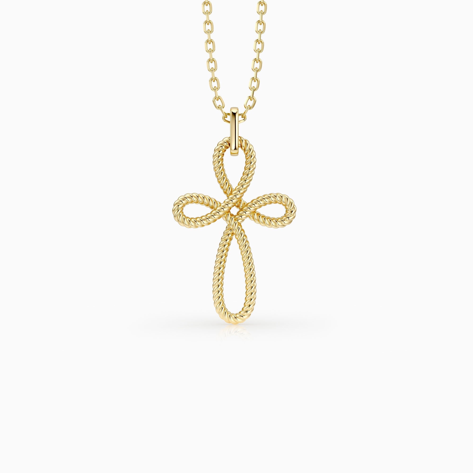 Trinity Cord Rope Cross Necklace