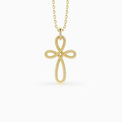Trinity Cord Rope Cross Necklace