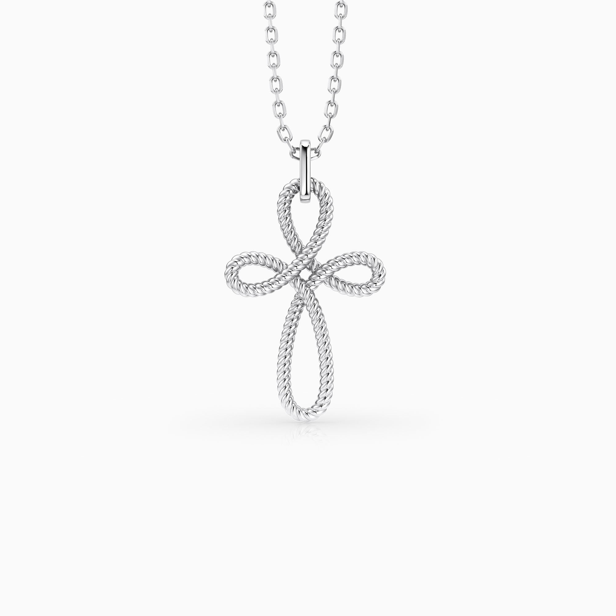 Trinity Cord Rope Cross Necklace