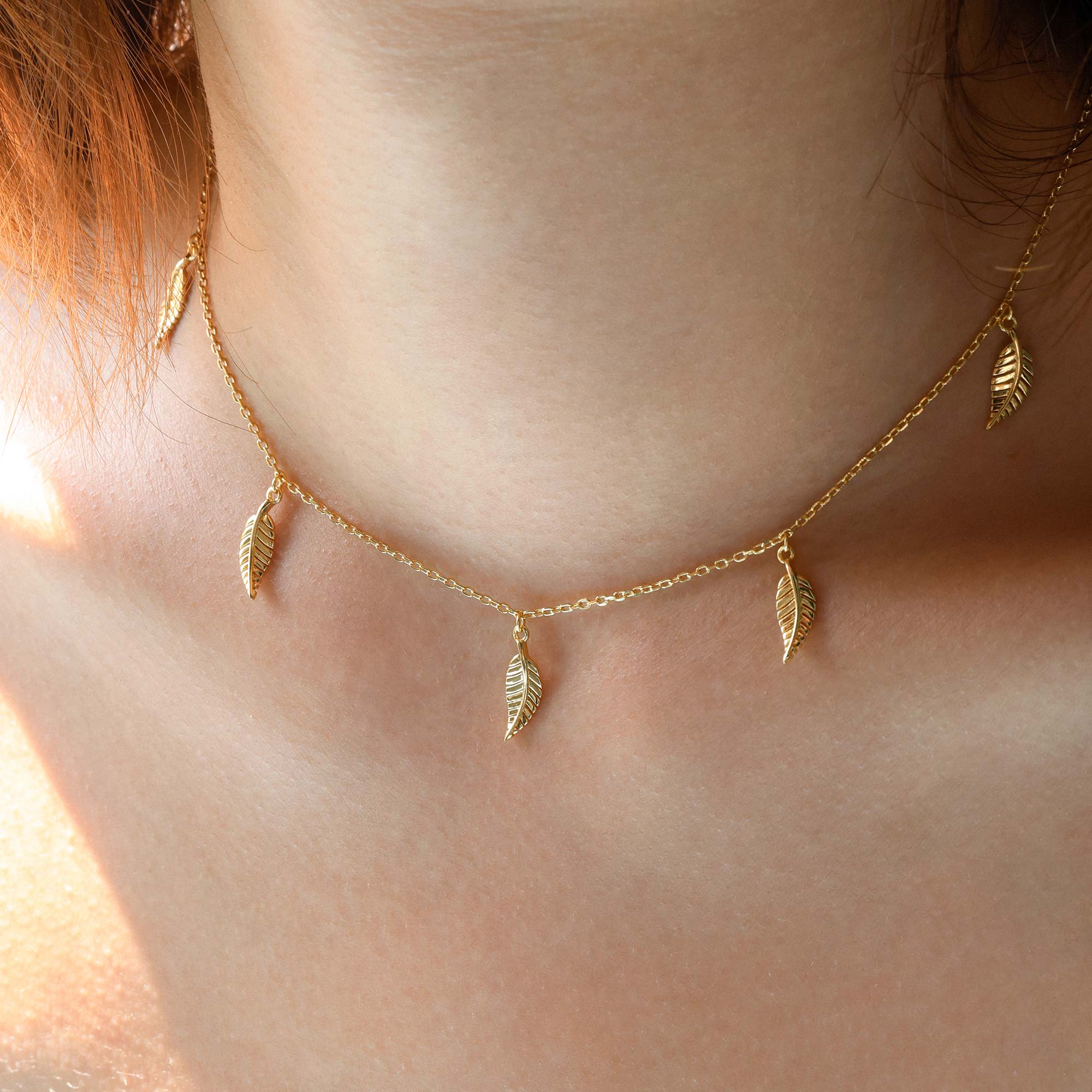 Palm Leaf Station Necklace
