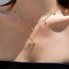 Radiant Seven Gifts Prism Cross Pendant Necklace