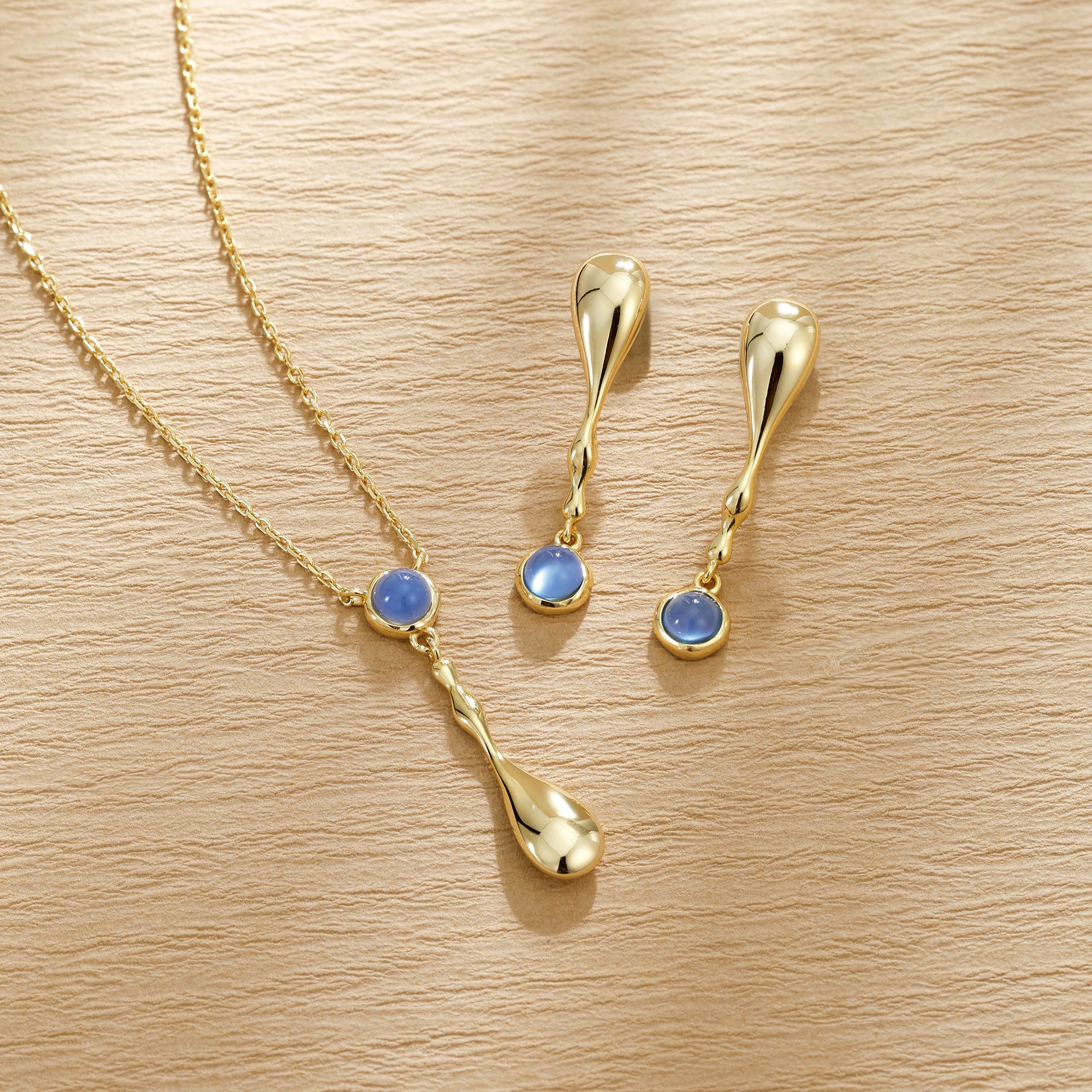 Seren Flow Gemstone Droplet Necklace