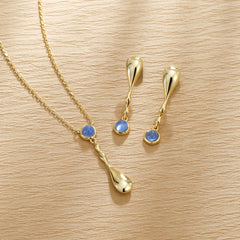 Seren Flow Gemstone Droplet Necklace