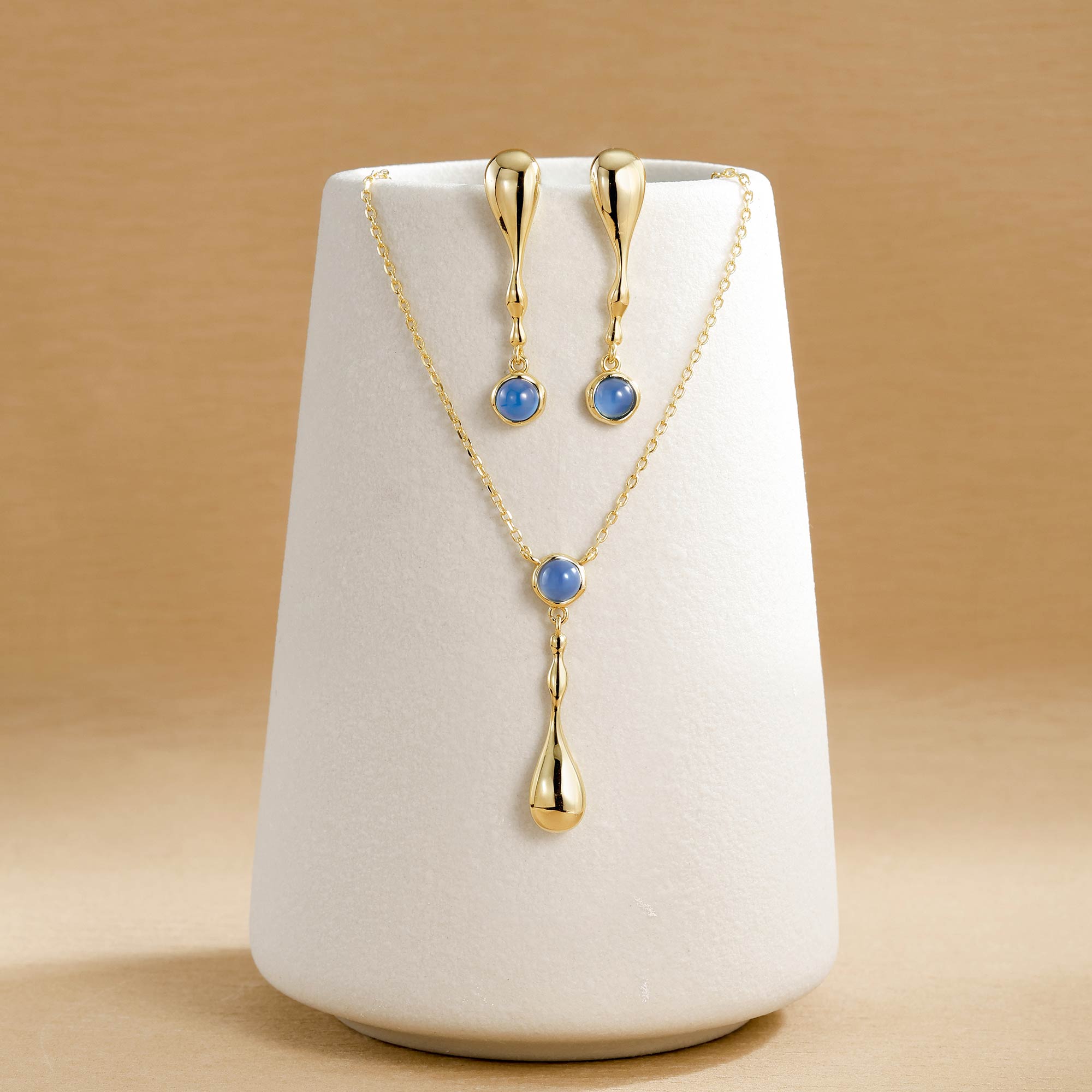 Seren Flow Gemstone Droplet Necklace