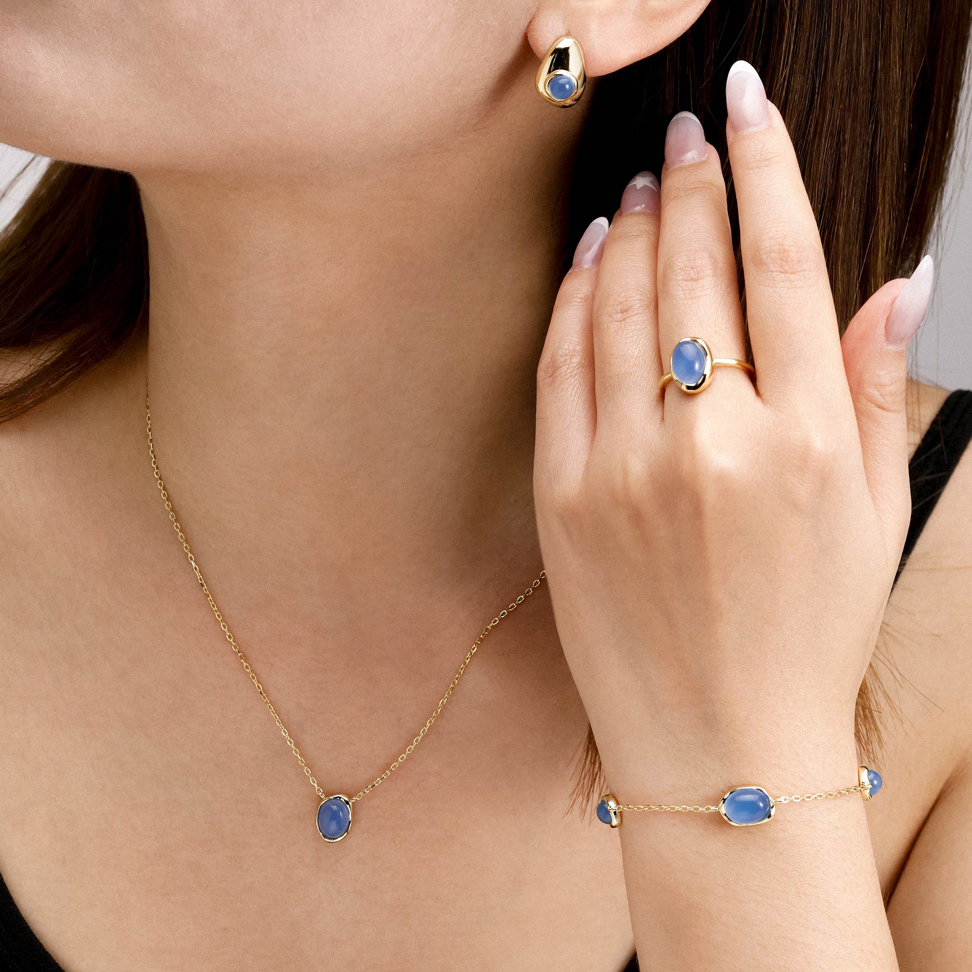 Seren Droplet Sculpted Gemstone Ring