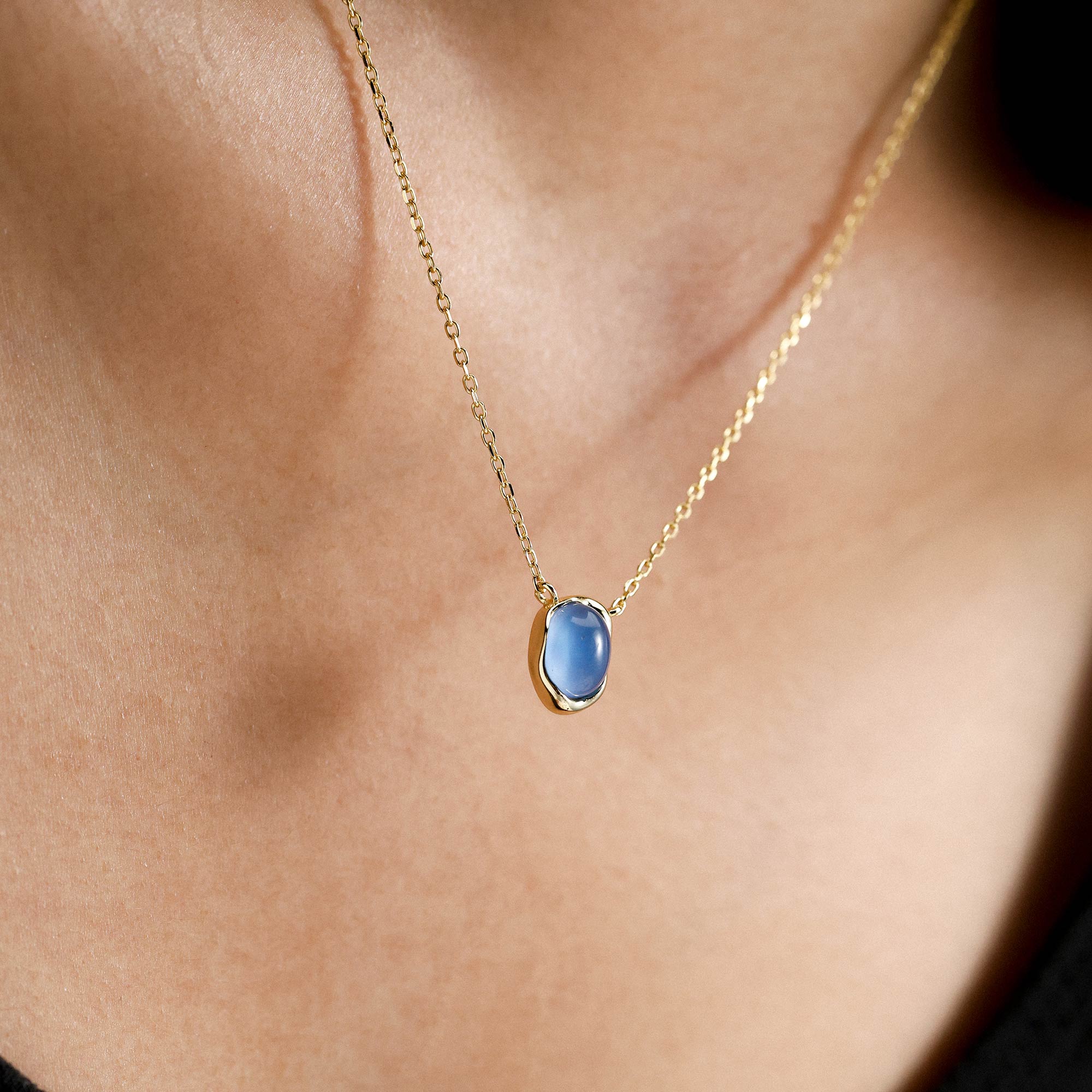 Seren Droplet Gemstone Necklace