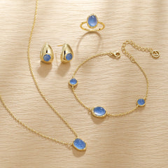 Seren Droplet Gemstone Necklace