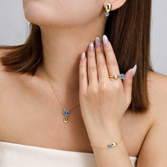 Seren Droplet Gemstone Fluid Bracelet