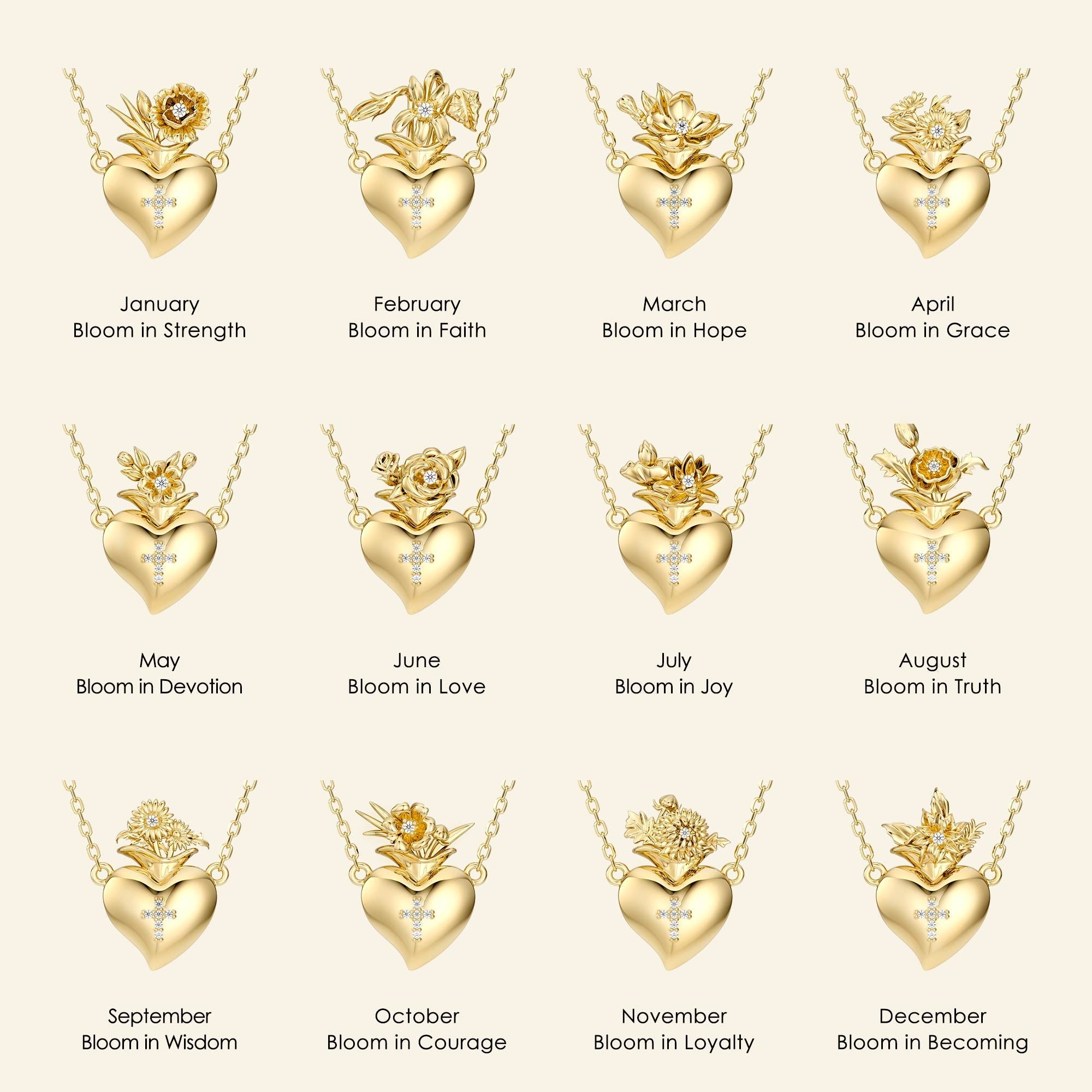 Born of Love Blooming Birth Flower Necklace