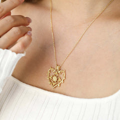 Sacred Bloom Sunflower Love Birth Flower Necklace Set