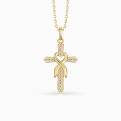 Ribbon of Faith Cross Necklace