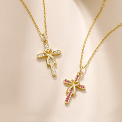 Ribbon of Faith Cross Necklace