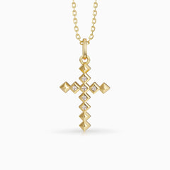 Radiant Strength Studded Cross Necklace