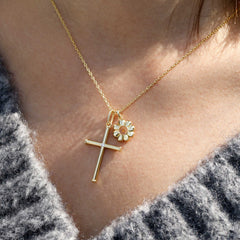 Mustard Seed of Hope Cross Necklace