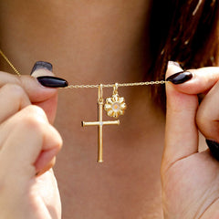 Mustard Seed of Hope Cross Necklace