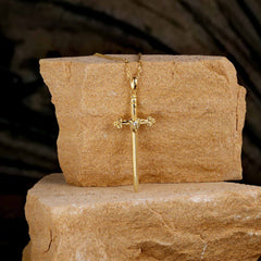 Verity Sword Cross Pendant Necklace