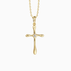 Fluid Cross Pendant Necklace