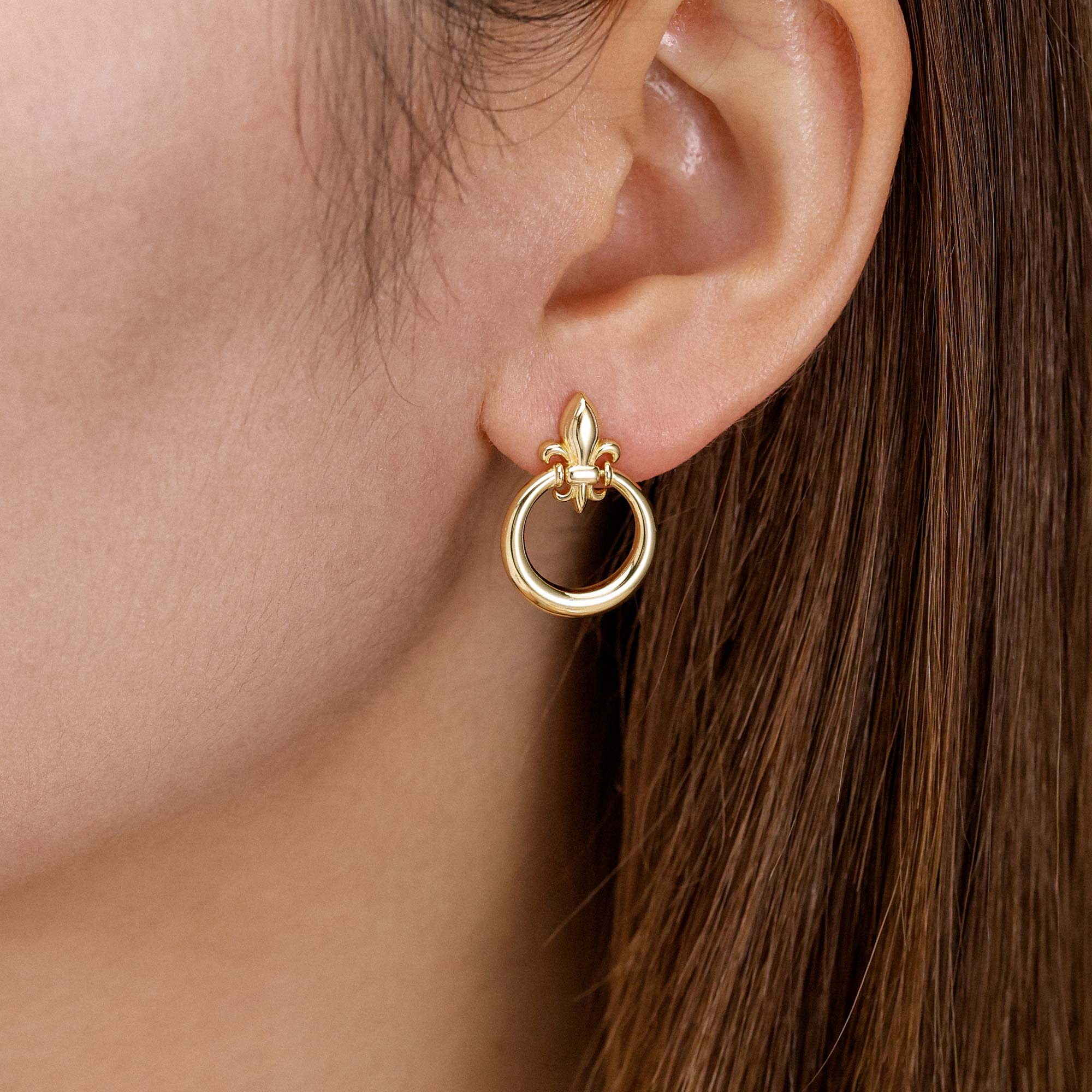 Divine Bloom Fleur-de-Lis Stud Earrings