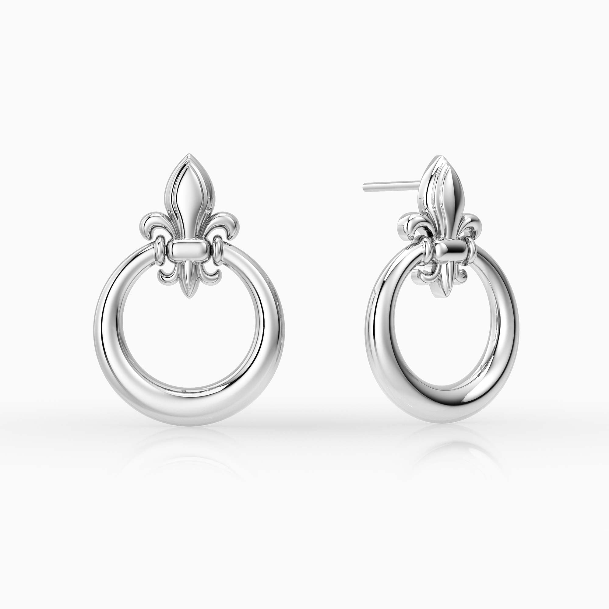 Divine Bloom Fleur-de-Lis Stud Earrings