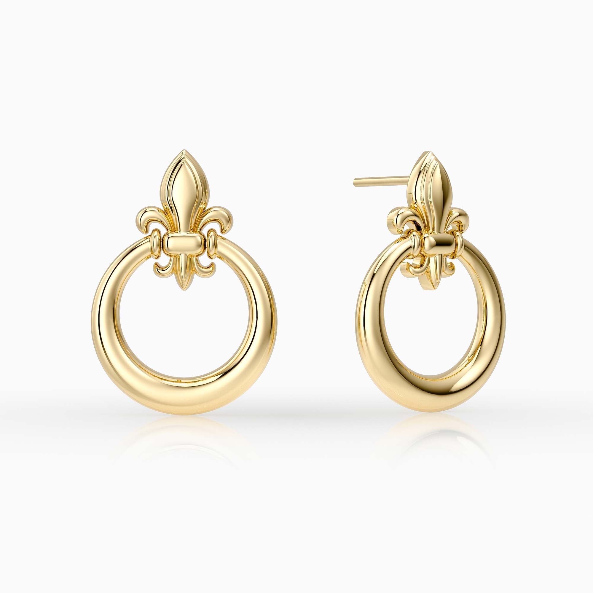 Divine Bloom Fleur-de-Lis Stud Earrings