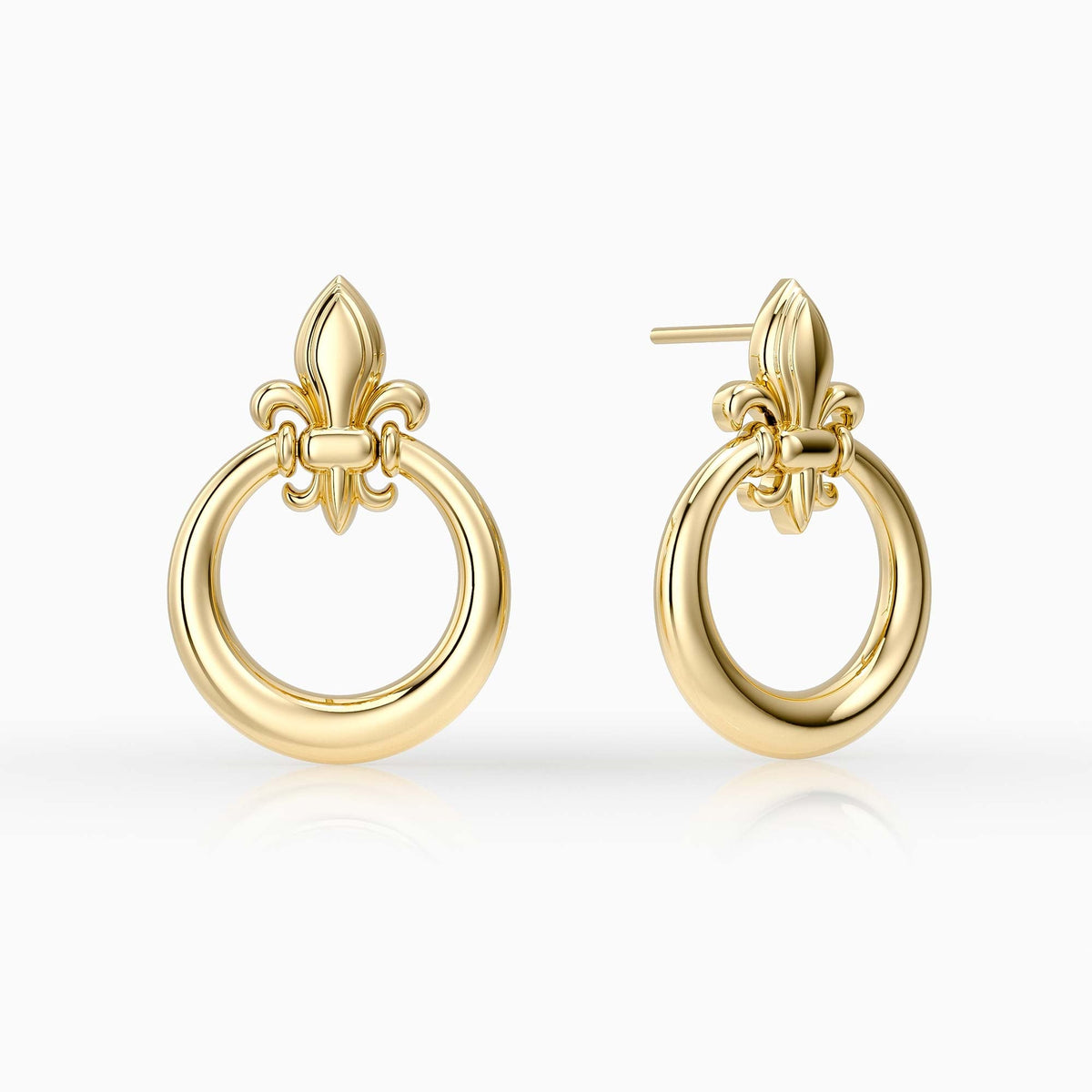 Divine Bloom Fleur-de-Lis Stud Earrings