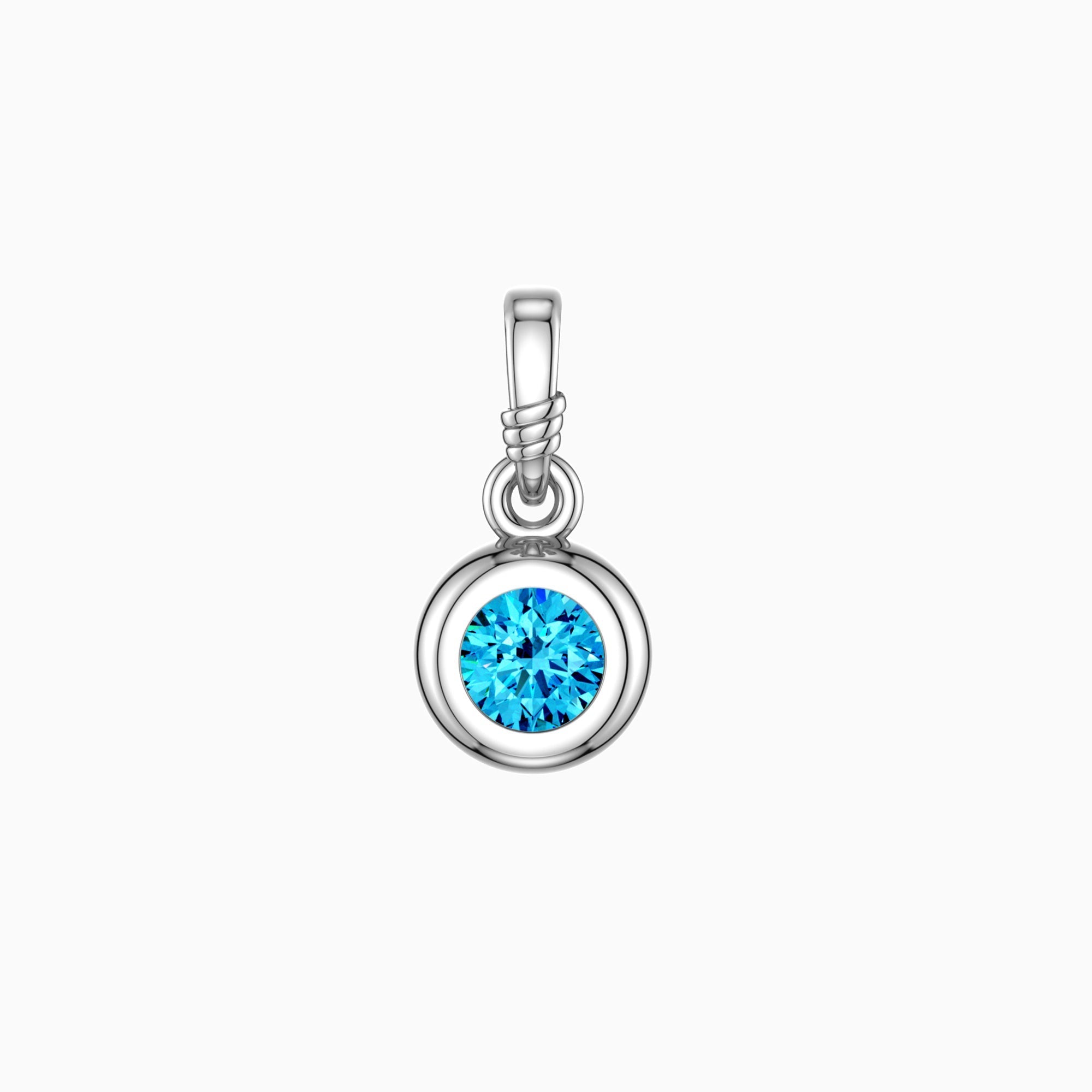 Bubble Knot March Birthstone Charm Pendant