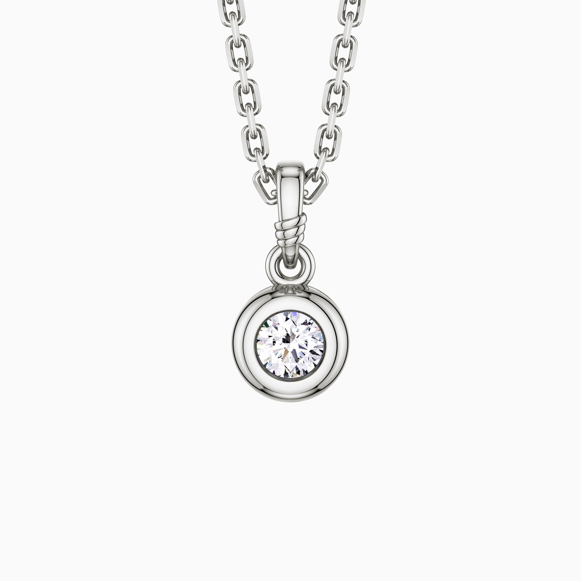 Bubble Knot April Birthstone Charm Pendant