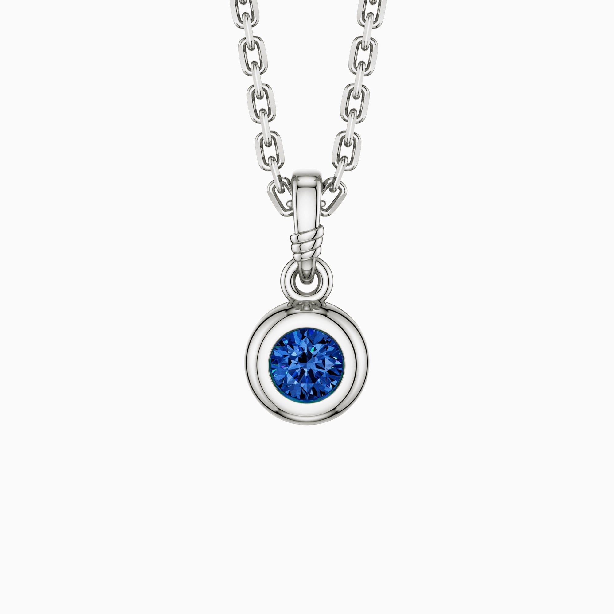 Bubble Knot September Birthstone Charm Pendant
