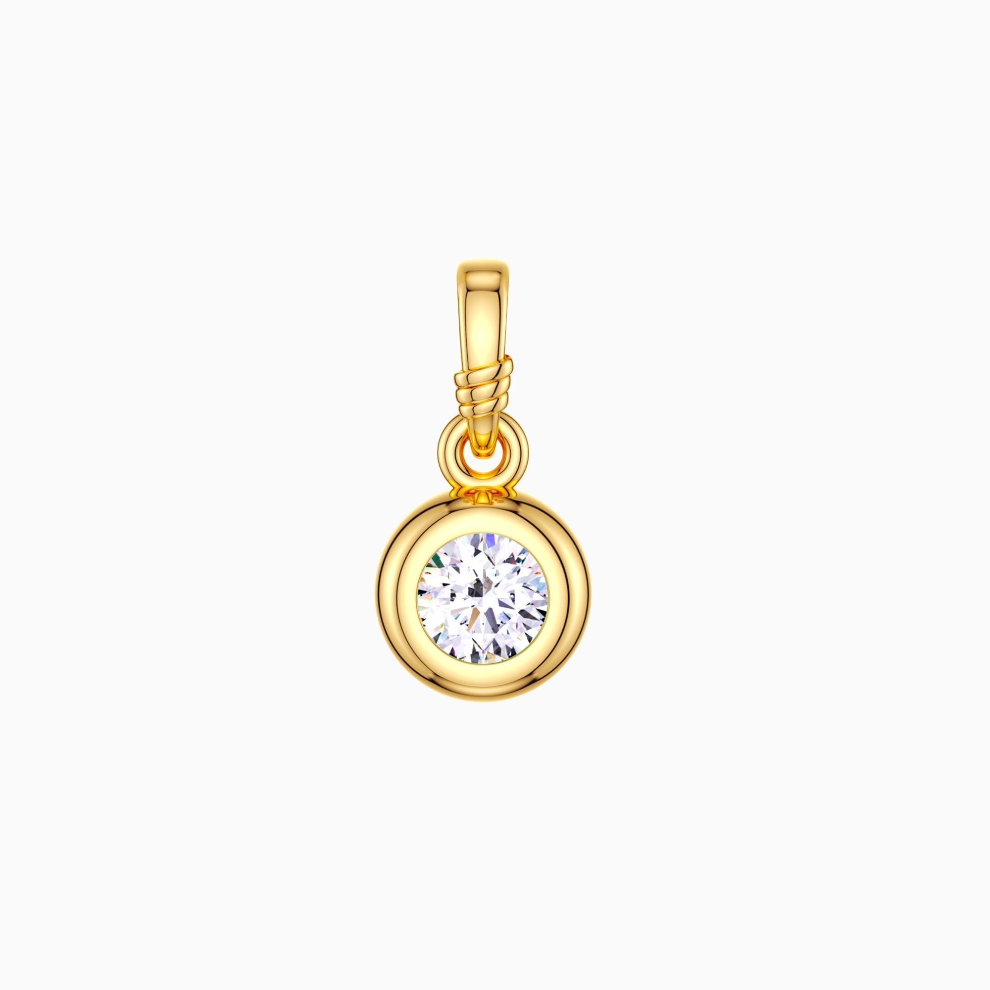 Bubble Knot April Birthstone Charm Pendant