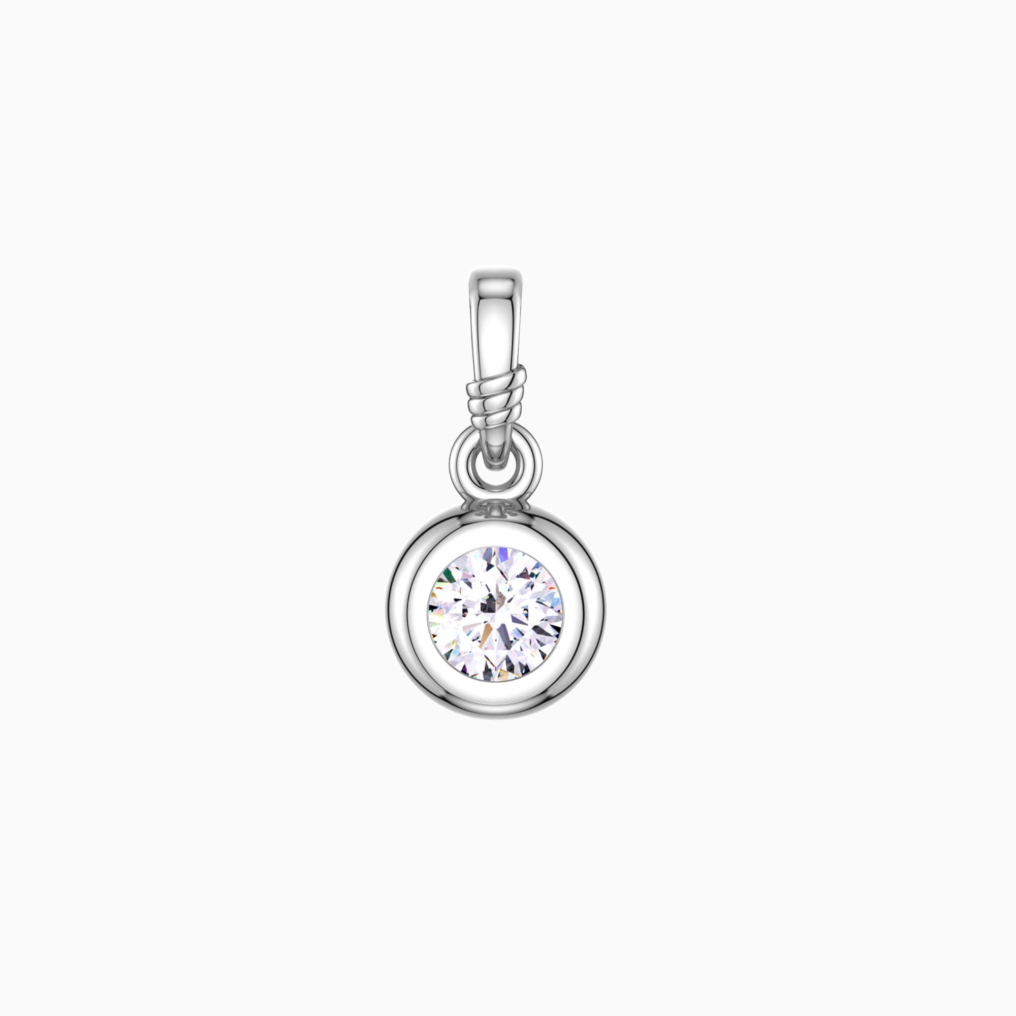 Bubble Knot April Birthstone Charm Pendant