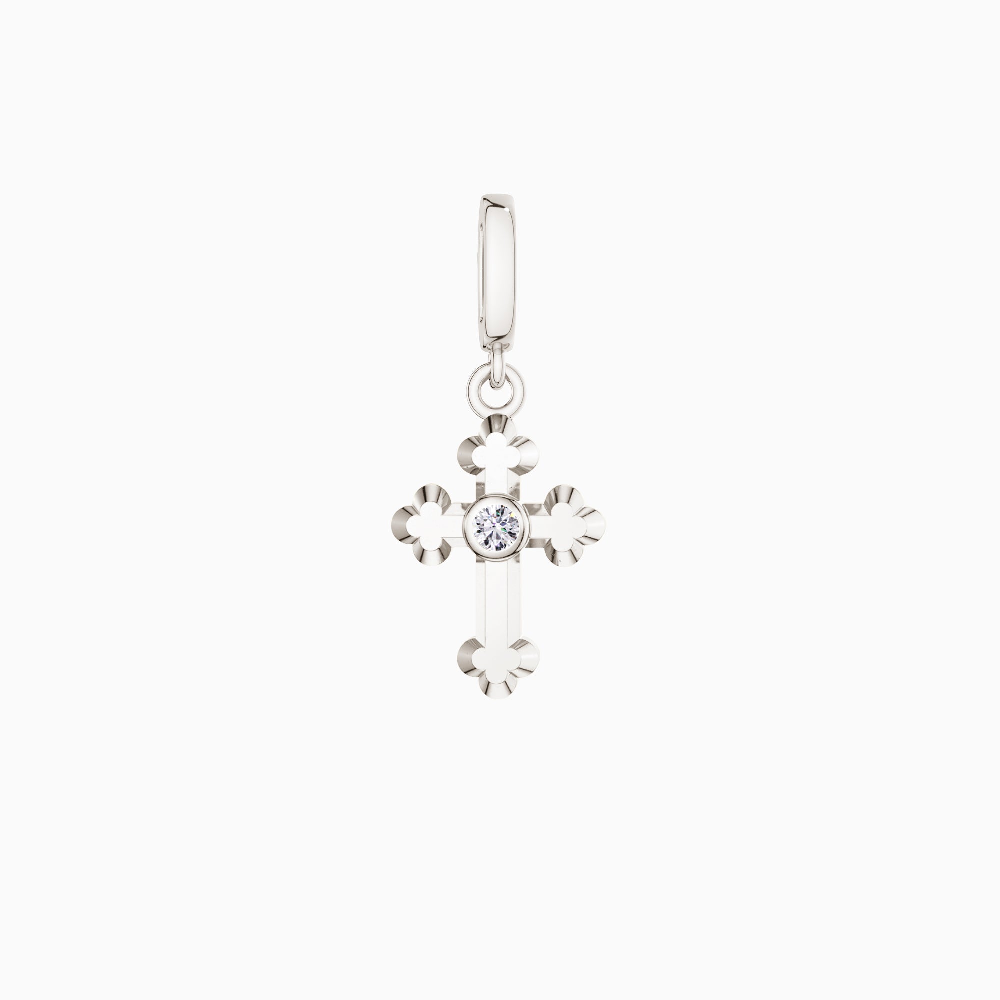 Floral Cross Charm Pendant