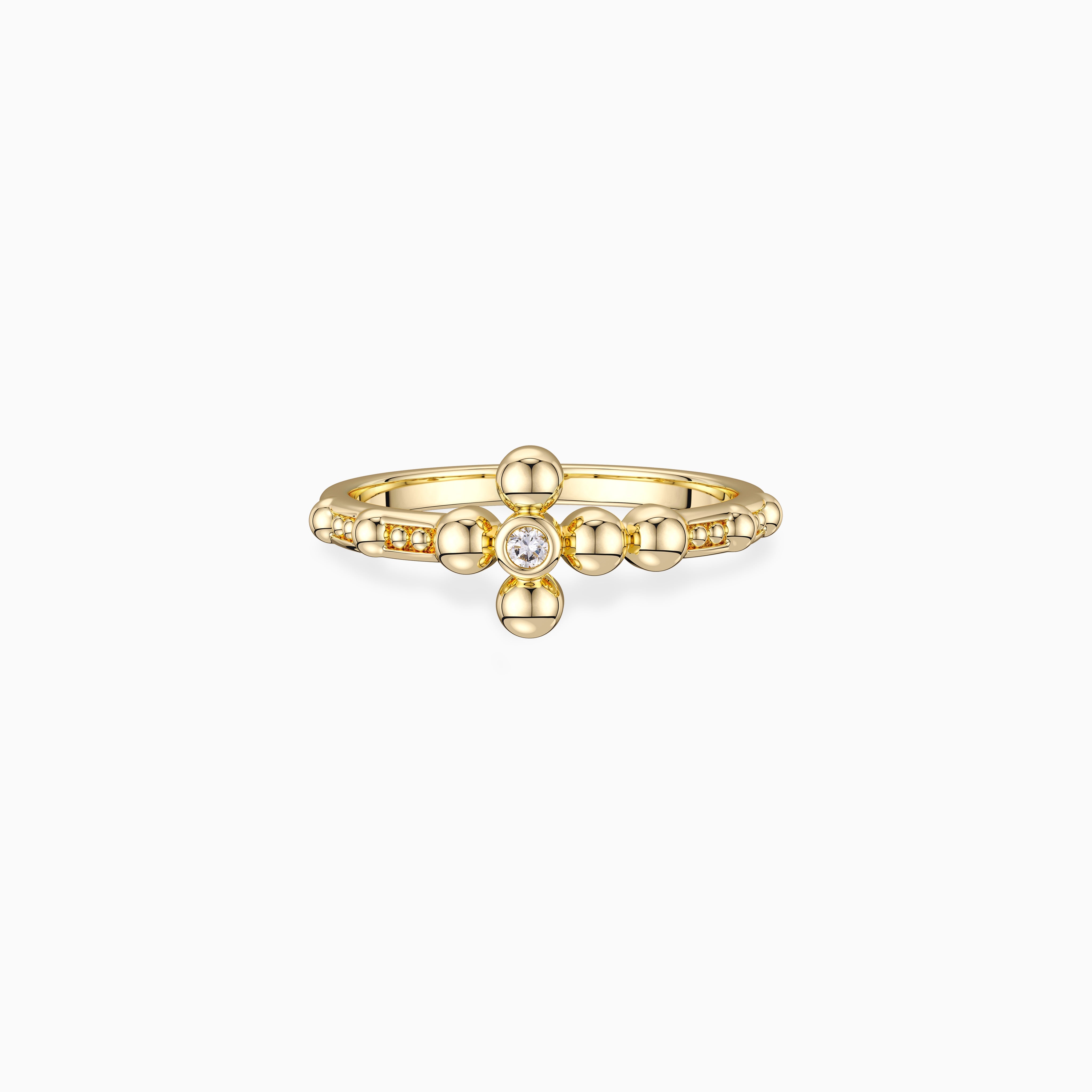 Gold Minimalist Cross Ring