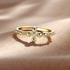 Gold Minimalist Cross Ring