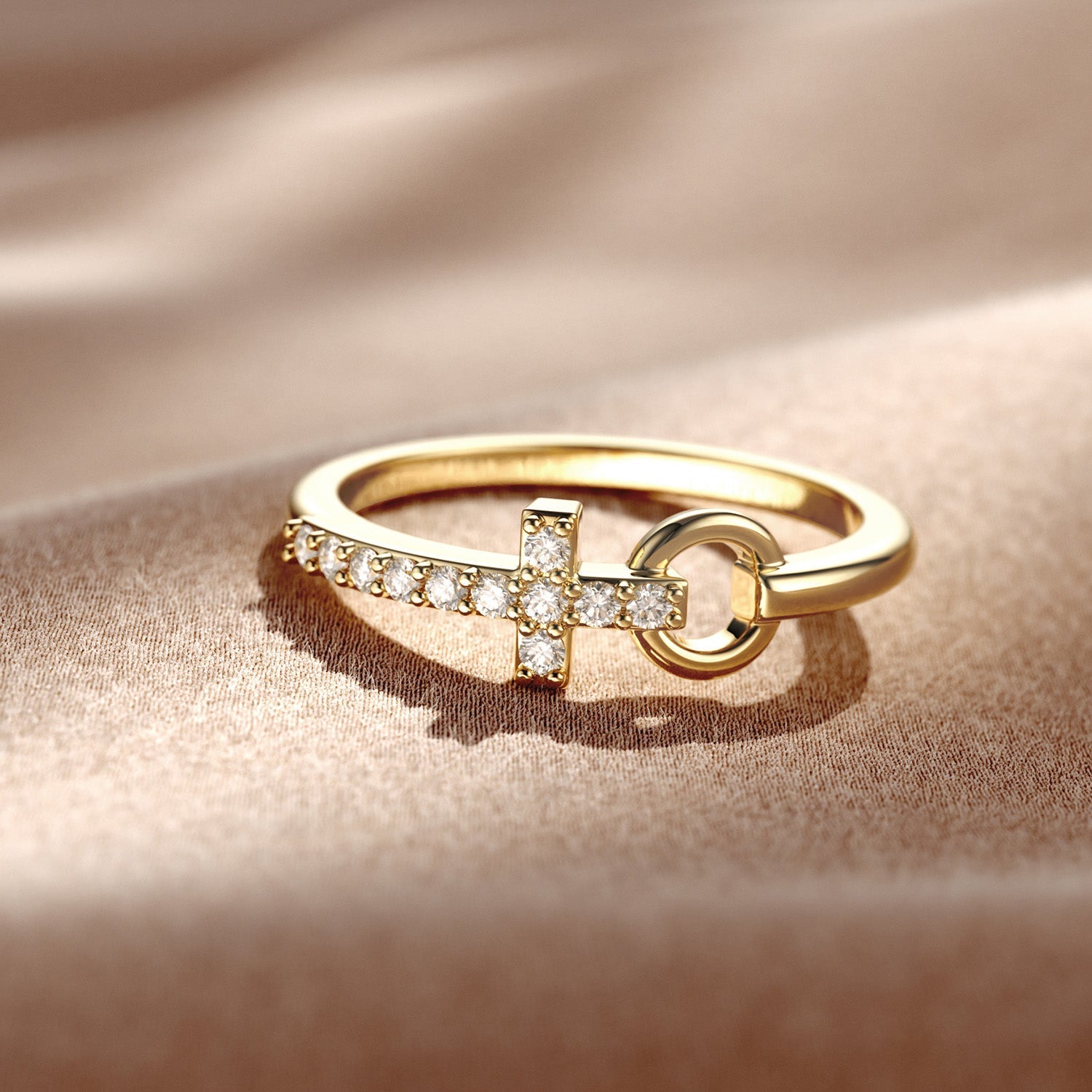 Pray Cross And Circle Ring