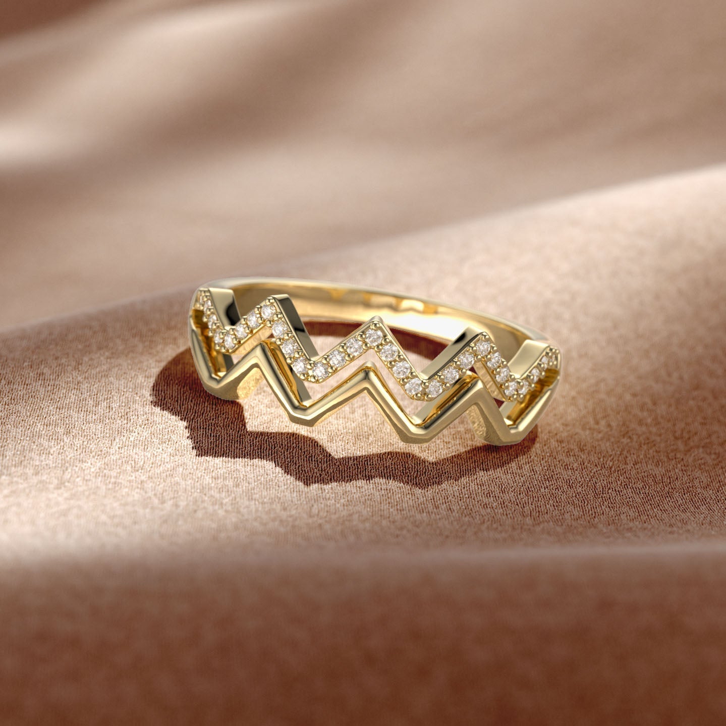 Highs And Lows Wave Ring