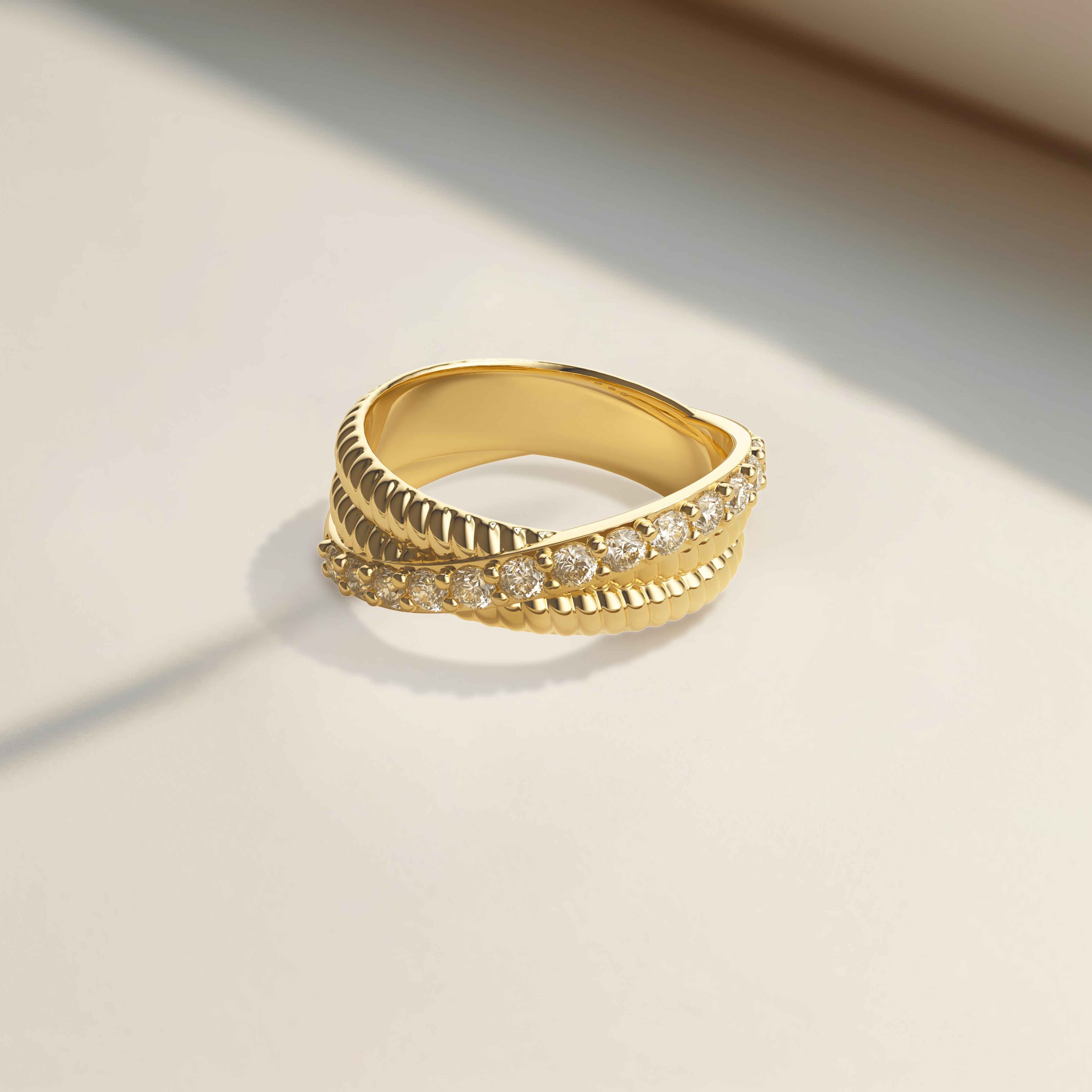 Sterling Silver Double Band Knot Ring