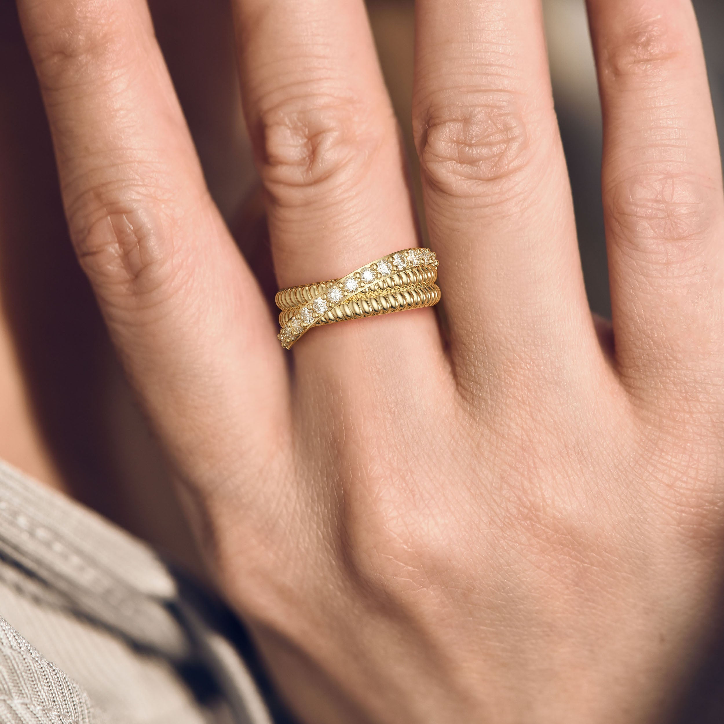 Sterling Silver Double Band Knot Ring