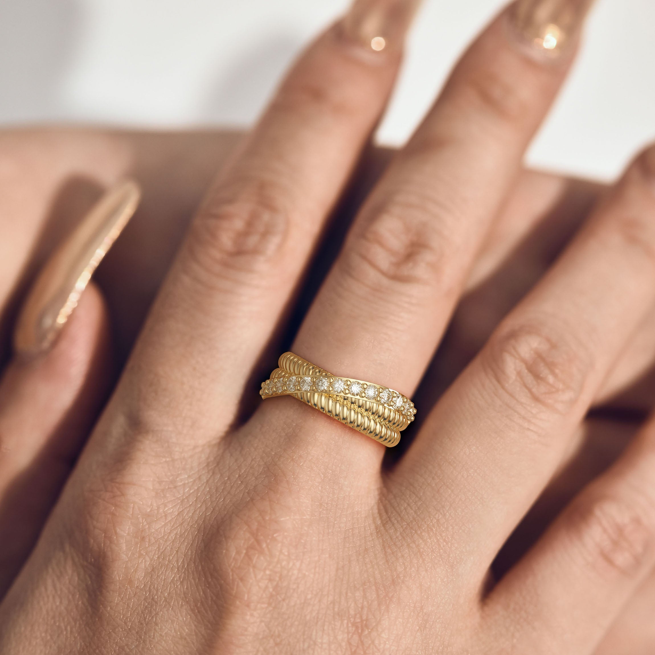 Sterling Silver Double Band Knot Ring