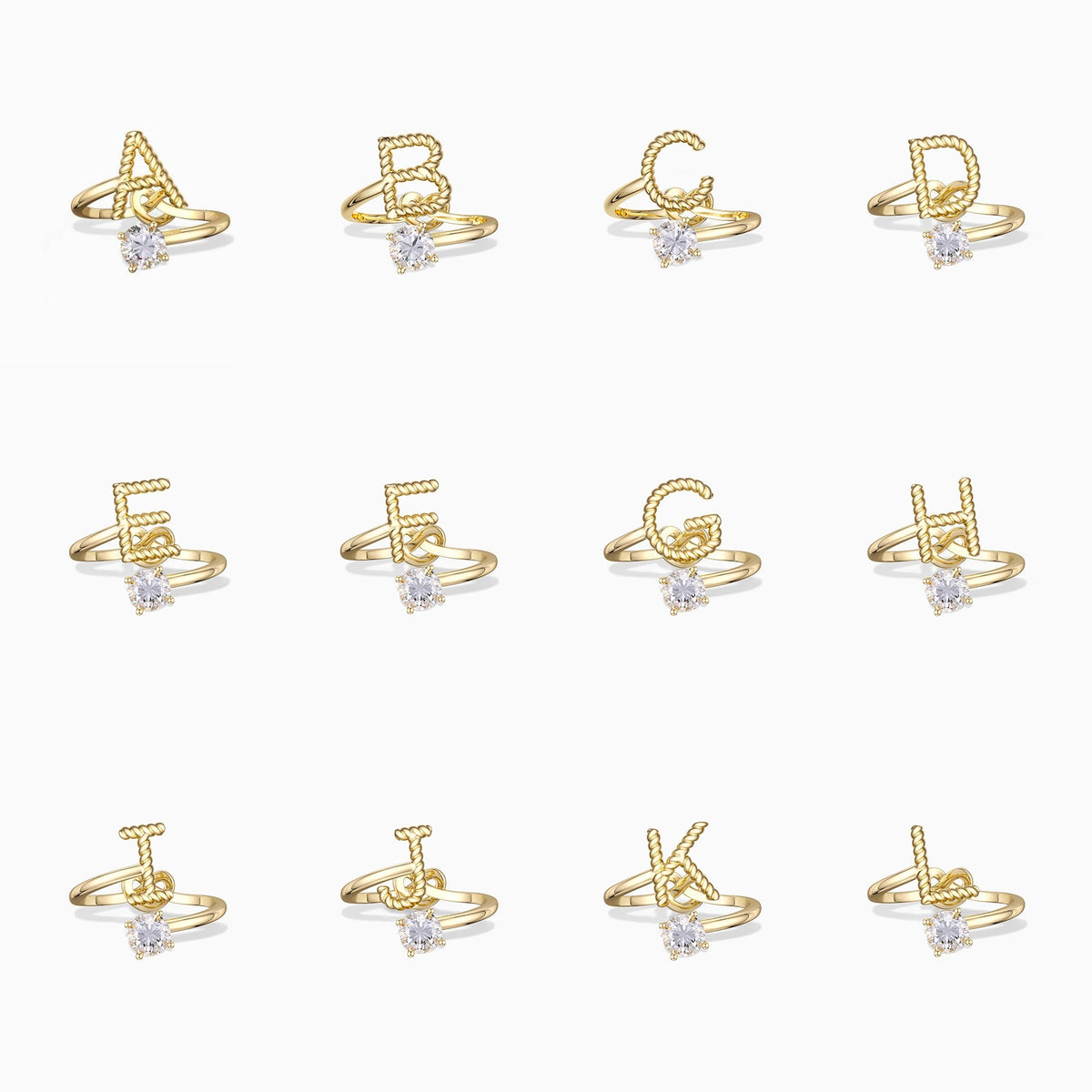 Letter Strand Knot Ring