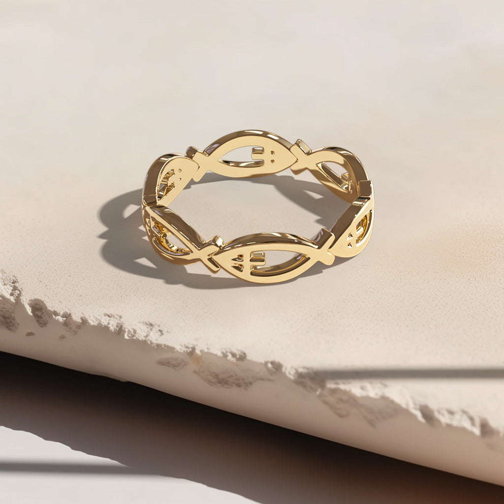 Jesus Fish Eternity Ring