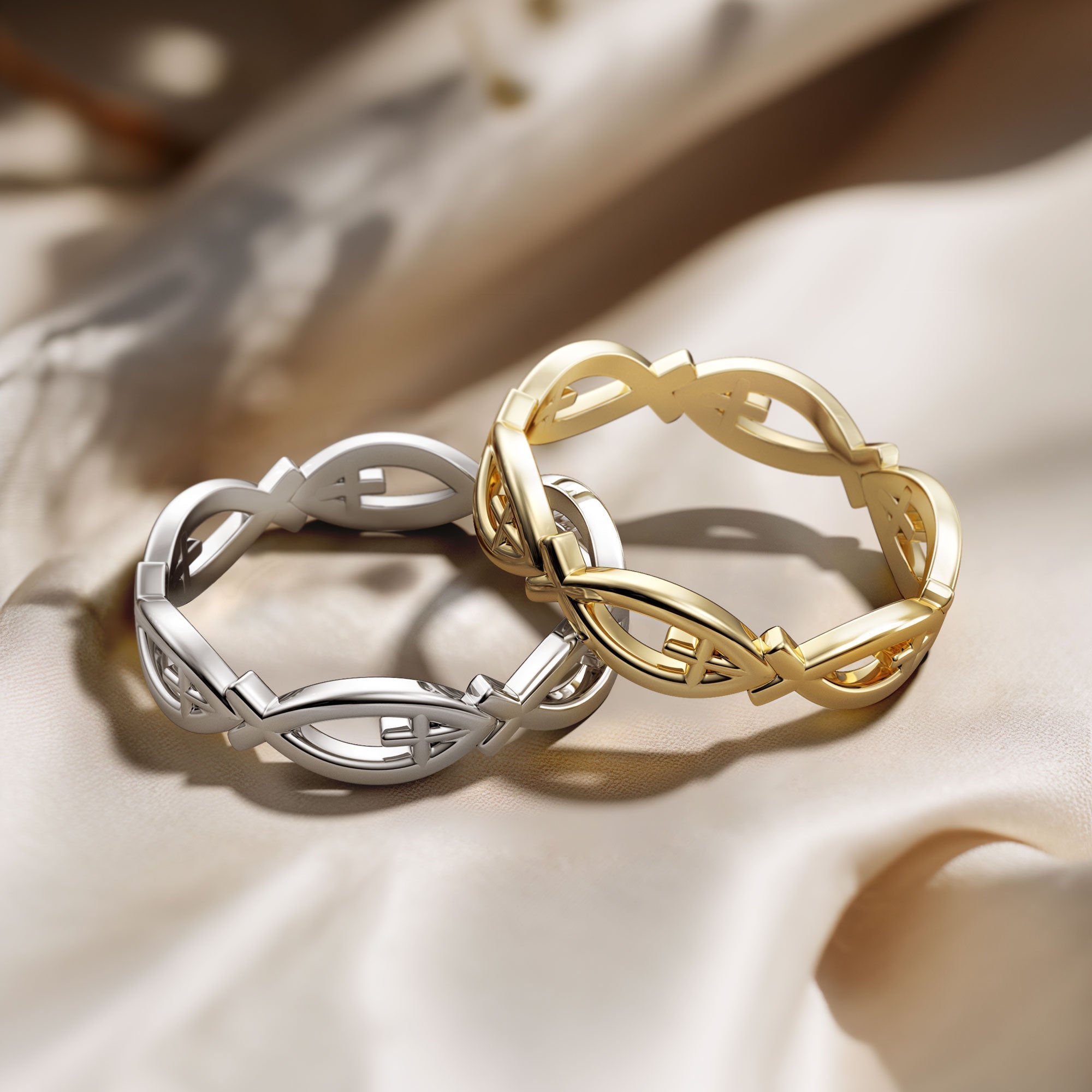 Jesus Fish Eternity Ring