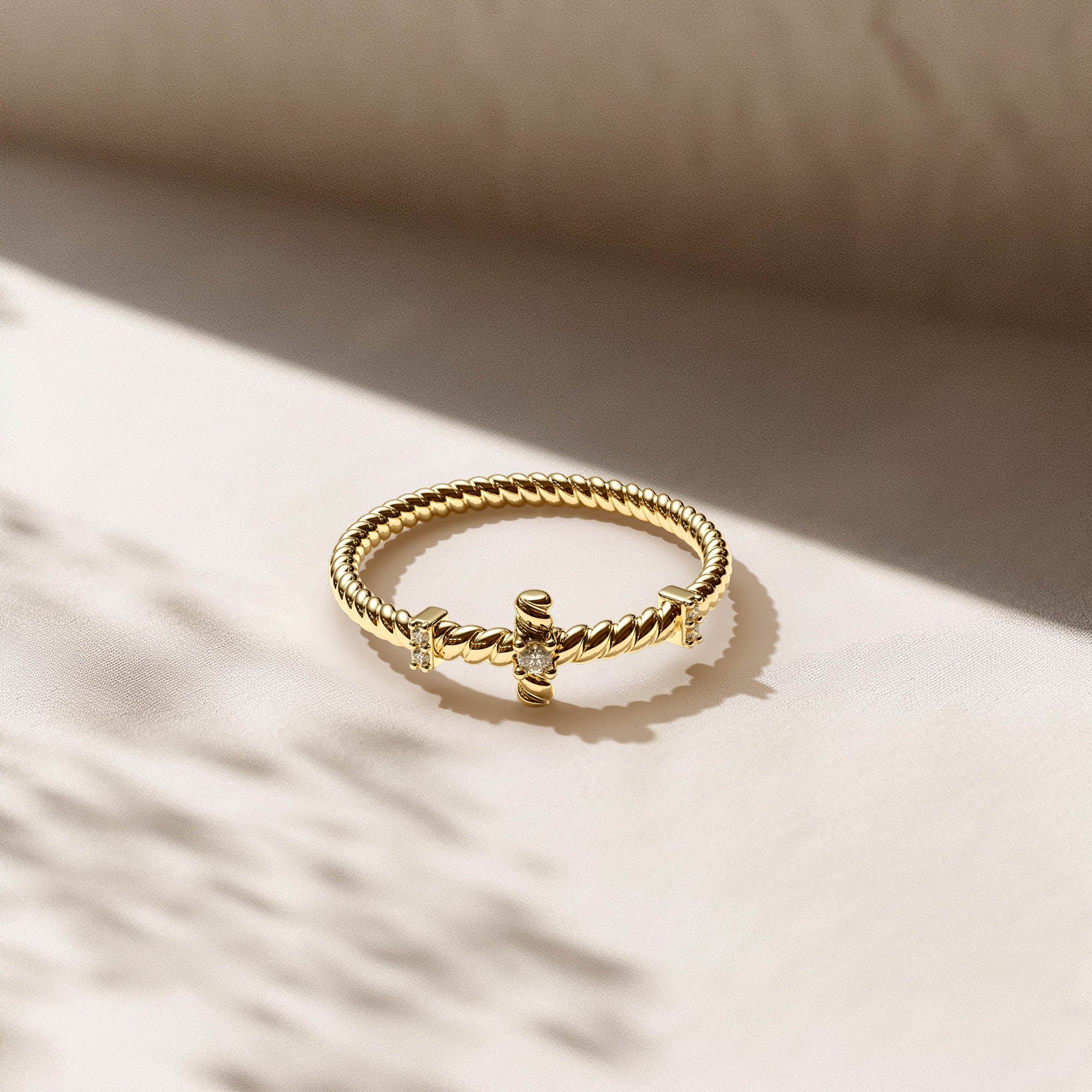 Rope Cross Stack Ring