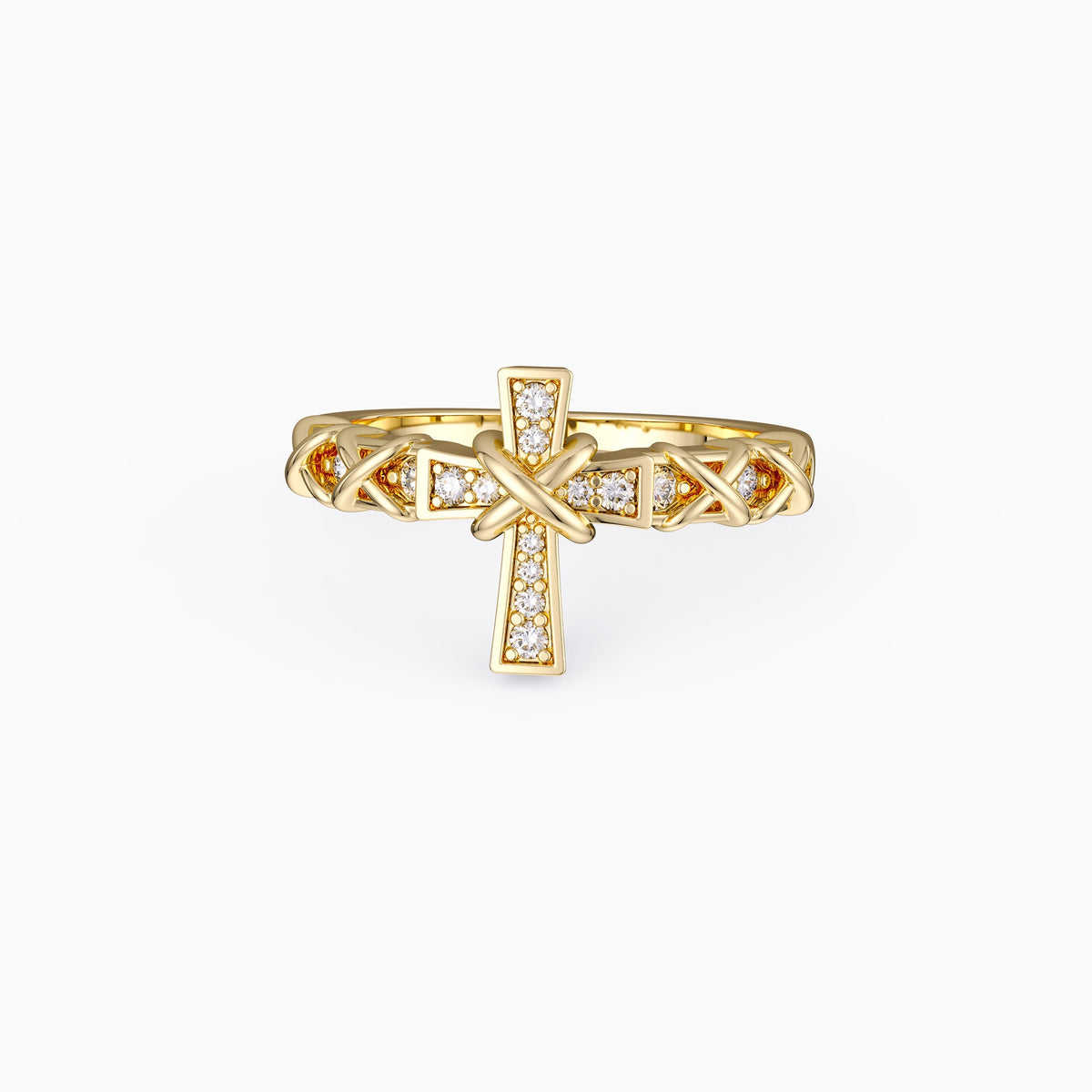 Pavé X Cross Ring