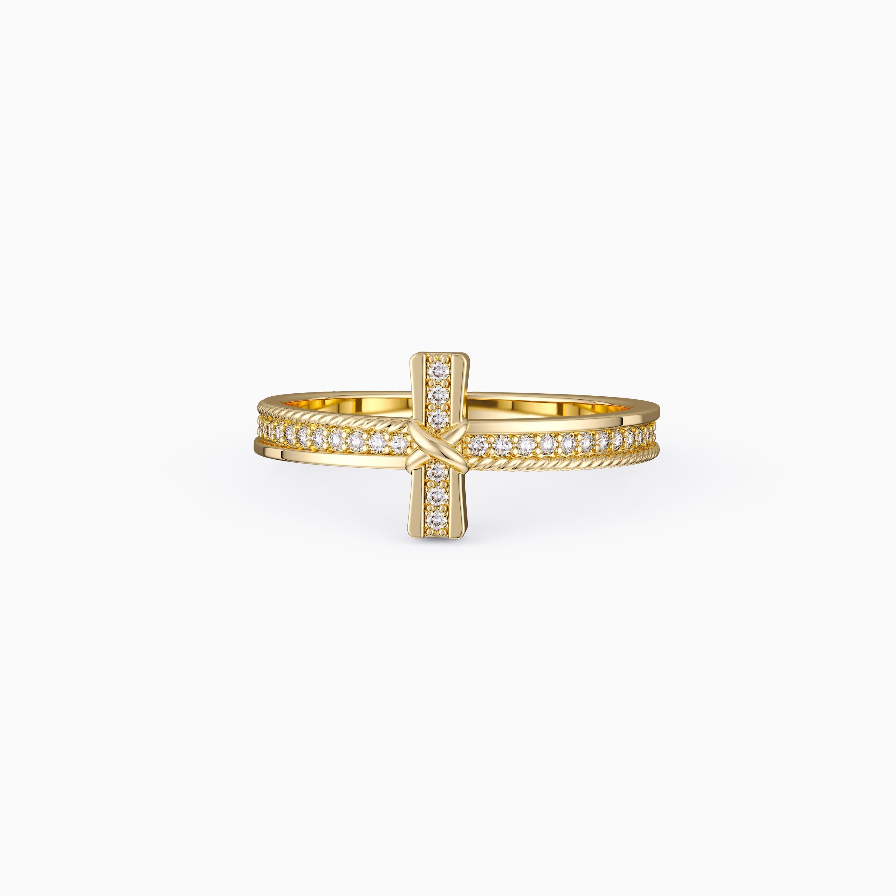 Cord X Cross Stackable Ring