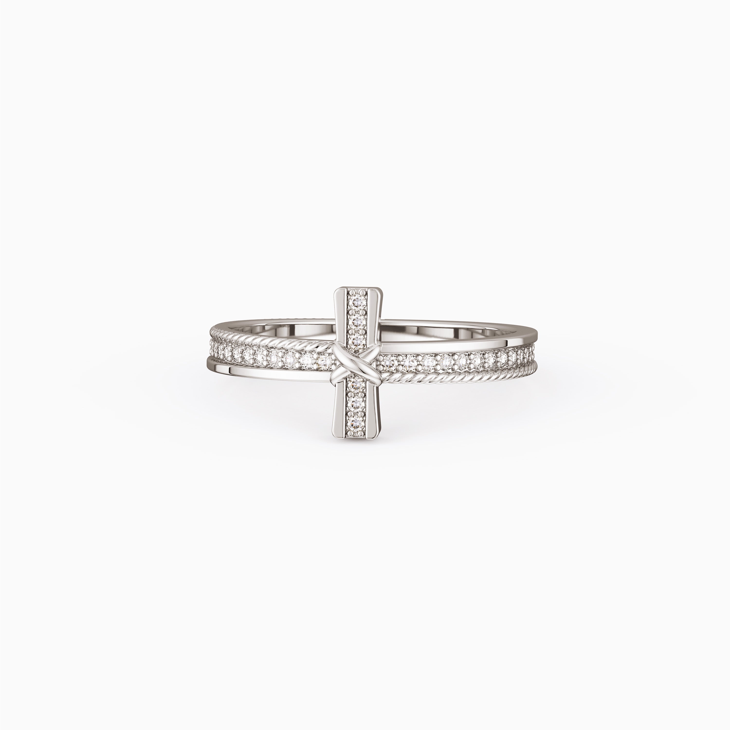 Cord X Cross Stackable Ring