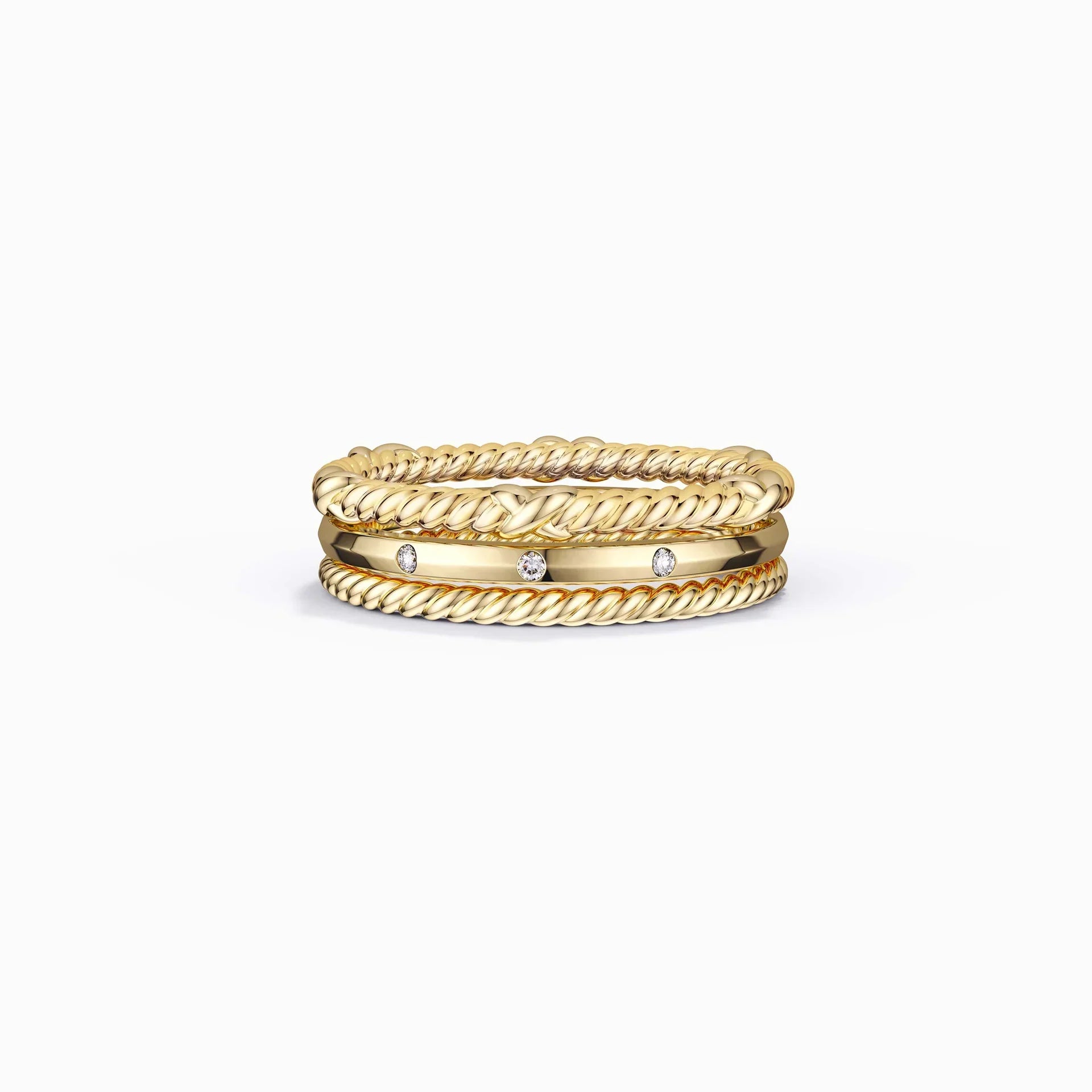 Three-Loop Stackable Knot Ring Set