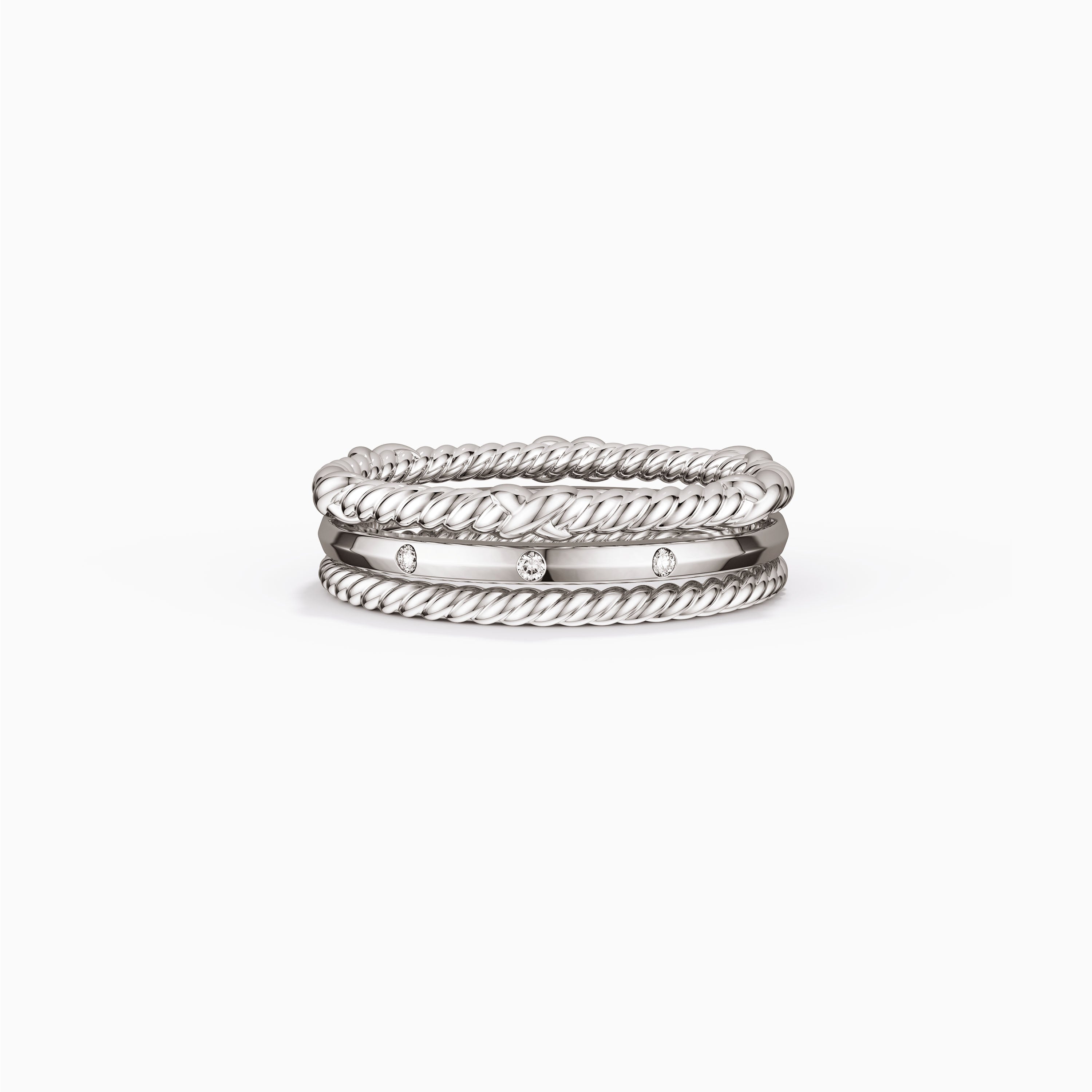 Three-Loop Stackable Knot Ring Set